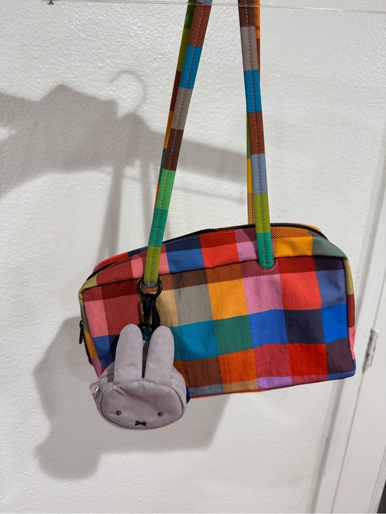 BAGGU Handbags - BAGGU Madras bowler bag (with miffy coin purse charm)